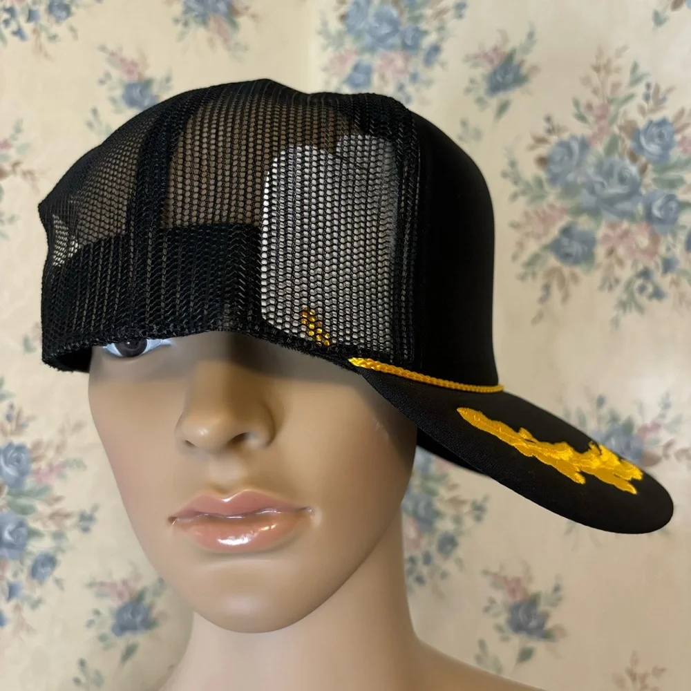 Otto World Famous Foam Front Black Trucker Hat with Embroidery, NWT